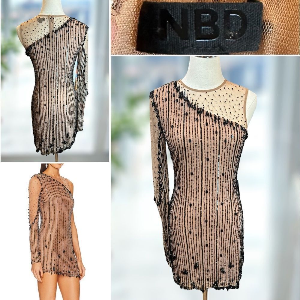 🔥 NBD Embellished Beaded Mini Dress Size XS